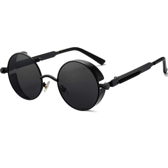 Vintage retro Round Steampunk Sunglasses Women Men - Picture 4 of 8